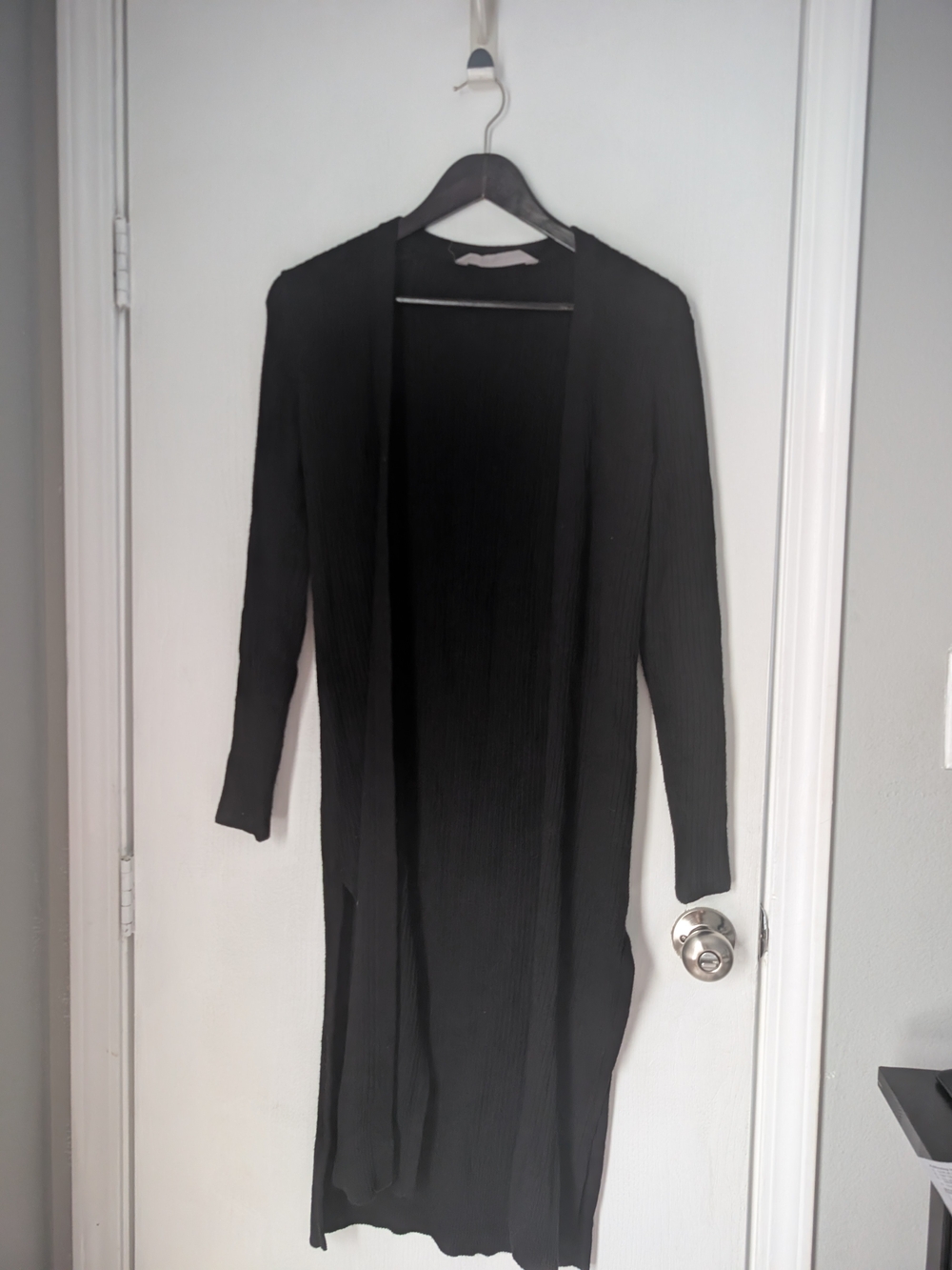 Athleta Black Long Ribbed Blazer